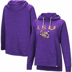 Best Pirce 😍 Women's Colosseum Purple LSU Tigers Nollie Raglan Slub Pullover Hoodie 👏