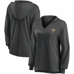 New ✨ Women's Fanatics Branded Black New Orleans Saints Jumper V-Neck Pullover Hoodie 😉