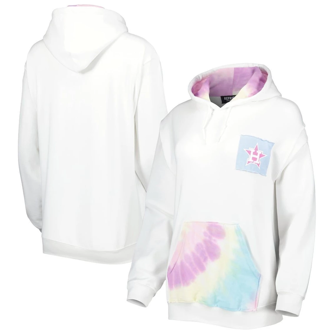 Best Pirce π Women's Refried Apparel White Houston Astros Tie-Dye Pullover Hoodie π