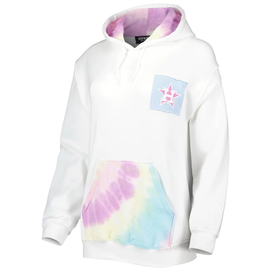 Best Pirce π Women's Refried Apparel White Houston Astros Tie-Dye Pullover Hoodie π - Image 3