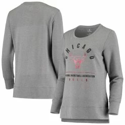 Best deal 👏 Women's Fanatics Branded Heathered Gray Chicago Bulls Versalux Triumph Crew Neck Sweatshirt 🎁