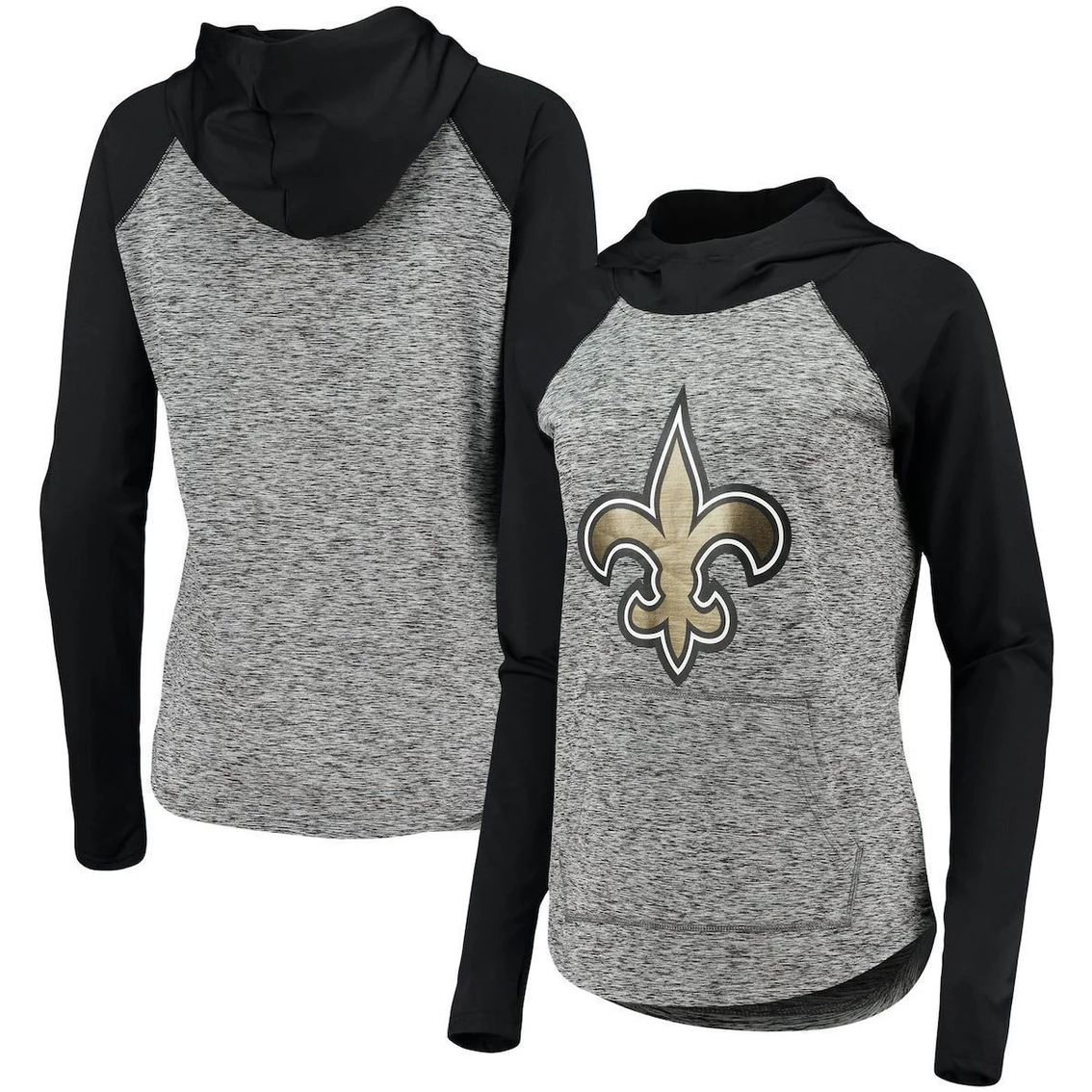 Outlet βοΈ Women's G-III 4Her By Carl Banks Heathered Gray/Black New Orleans Saints Championship Ring Pullover Hoodie π