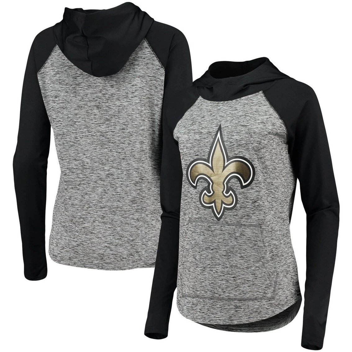 Outlet βοΈ Women's G-III 4Her By Carl Banks Heathered Gray/Black New Orleans Saints Championship Ring Pullover Hoodie π - Image 2