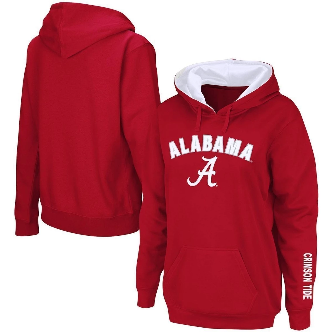 Hot Sale π Colosseum π© Women's Crimson Alabama Crimson Tide Arch & Logo 1 Pullover Hoodie π₯ - Image 2