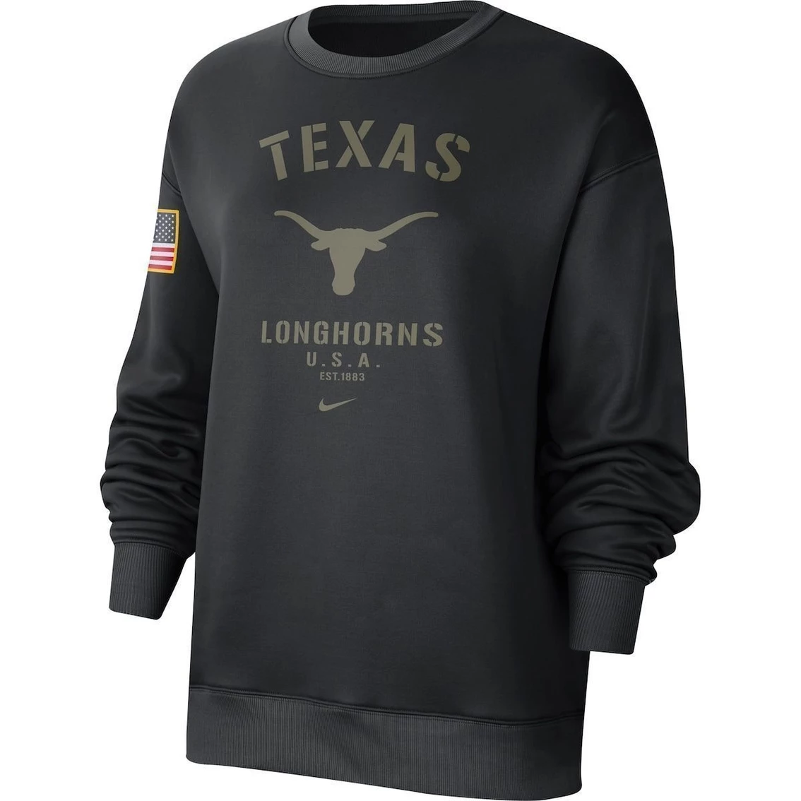 Coupon π Women's Nike Black Texas Longhorns Military Appreciation Therma Performance All-Time Pullover Sweatshirt β - Image 3
