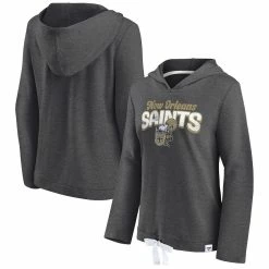 Cheap π Women's Fanatics Branded Heathered Charcoal New Orleans Saints First Team Flowy Pullover Hoodie β¨