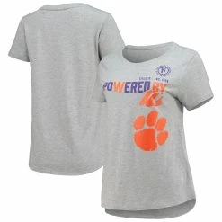 Promo π Women's Colosseum Heathered Gray Clemson Tigers PoWered By Title IX T-Shirt π