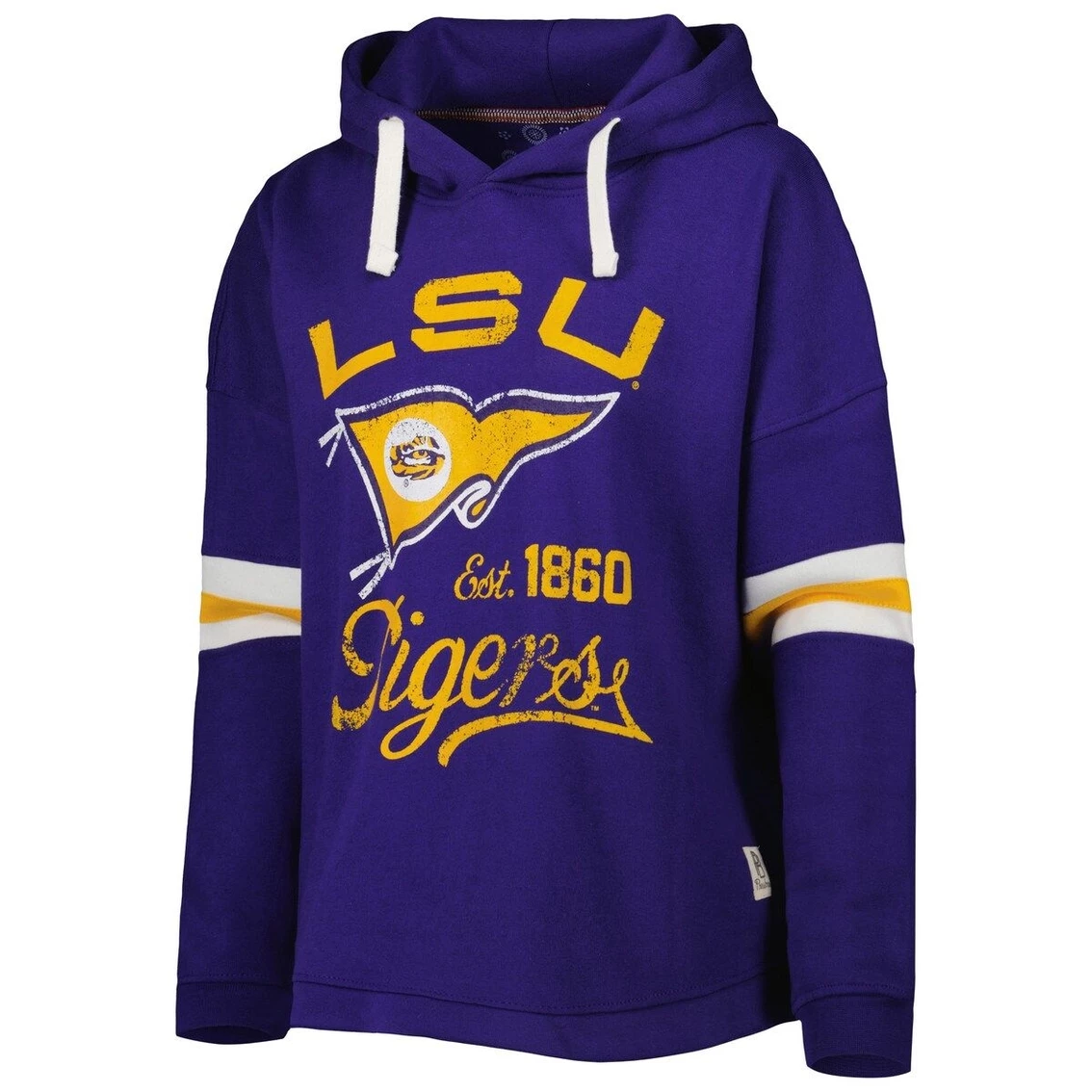 Cheapest π Women's Pressbox Purple LSU Tigers Super Pennant Pullover Hoodie βοΈ - Image 3