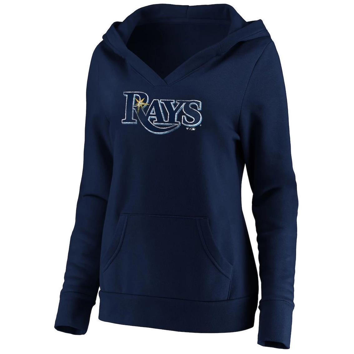 Promo β€οΈ Women's Fanatics Branded Navy Tampa Bay Rays Core Team Crossover V-Neck Pullover Hoodie π - Image 3