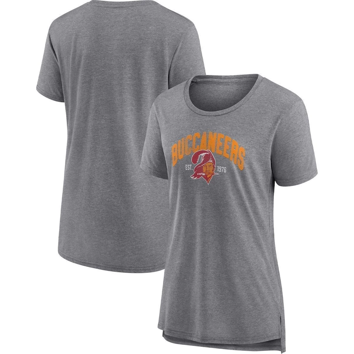 Discount π Women's Fanatics Branded Heathered Gray Tampa Bay Buccaneers Drop Back Modern Tri-Blend T-Shirt π§¨