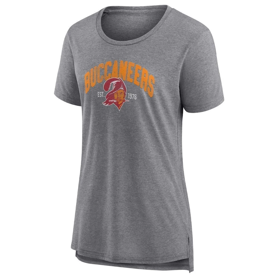 Discount π Women's Fanatics Branded Heathered Gray Tampa Bay Buccaneers Drop Back Modern Tri-Blend T-Shirt 𧨠- Image 3