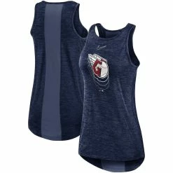 Brand new β¨ Women's Nike Navy Cleveland Guardians Logo Fade High Neck Performance Tank Top β