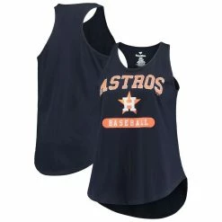 Promo 👍 Profile 👩 Women's Navy Houston Astros Plus Size Racerback Tank Top 👏