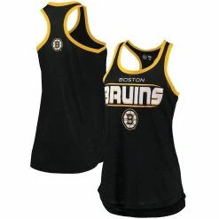 Hot Sale 😀 Women's G-III Sports By Carl Banks Black Boston Bruins Showdown Slub Racerback Tank Top 🤩