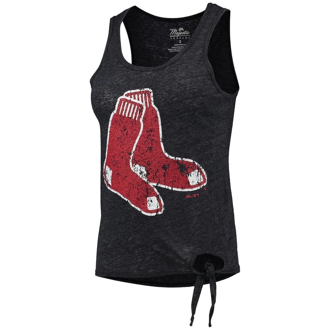 Cheapest π Women's Majestic Threads Navy Boston Red Sox Scoop Neck Racerback Side Tie Tri-Blend Tank Top β - Image 3