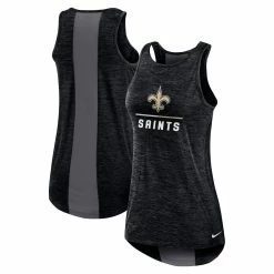 Top 10 💯 Women's Nike Black New Orleans Saints High Neck Performance Tank Top ⌛