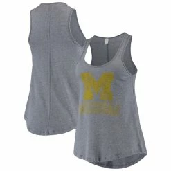 New 🛒 Women's Alternative Apparel Navy Michigan Wolverines Backstage Scoop Neck Slub Tank Top ⭐