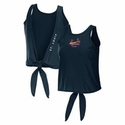 Flash Sale 🔥 Women's WEAR By Erin Andrews Navy St. Louis Cardinals Open Back Twist Tie Tank Top 🛒