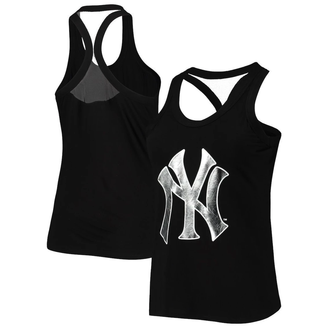 Outlet π Women's The Wild Collective Black New York Yankees Tonal Athleisure Racerback Tank Top π