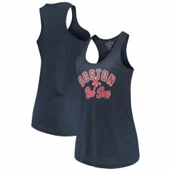 Discount ❤️ Women's Soft As A Grape Navy Boston Red Sox Multicount Racerback Tank Top 🤩