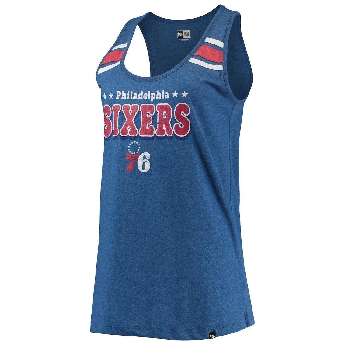 Best deal π Women's New Era Heathered Royal Philadelphia 76ers Scoop-Neck Racerback Tank Top π - Image 3