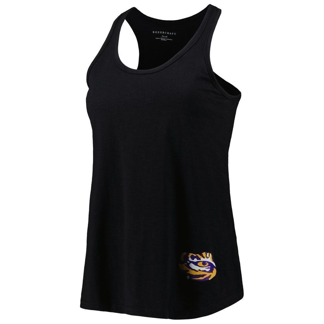 Flash Sale β€οΈ Boxercraft π© Women's Black LSU Tigers Charm 2.0 Scoop Neck Open Back Racerback Tank Top βοΈ - Image 3