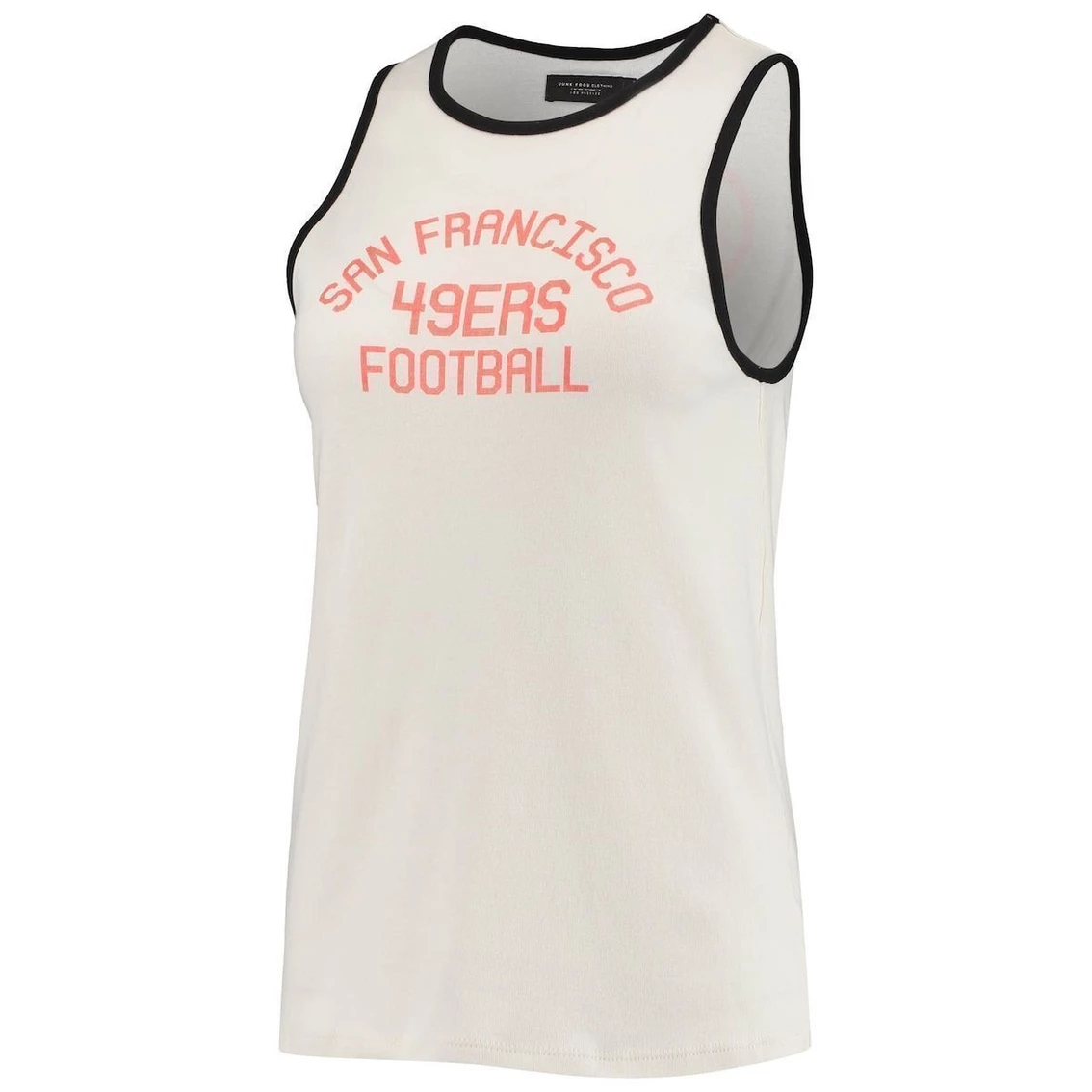 Discount π Women's Junk Food White/Black San Francisco 49ers Throwback Pop Binding Scoop Neck Tank Top π - Image 3