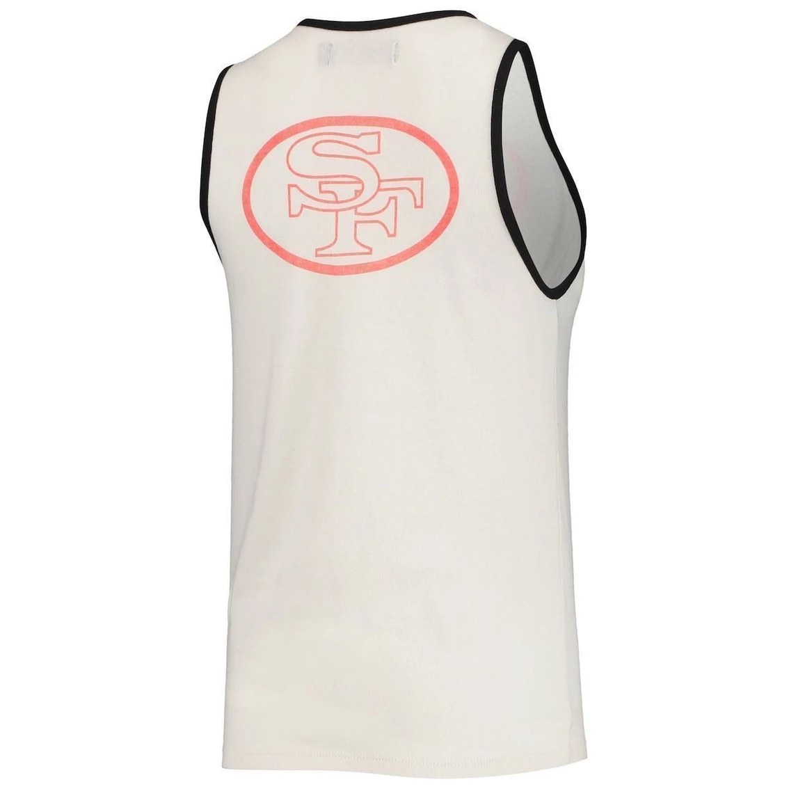 Discount π Women's Junk Food White/Black San Francisco 49ers Throwback Pop Binding Scoop Neck Tank Top π - Image 4