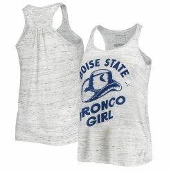 Deals 🧨 Women's Homefield Ash Boise State Broncos Vintage Racerback Tank Top 🤩