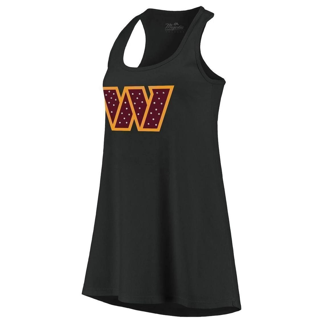 Discount π Women's Majestic Threads Black Washington Commanders Bling Scoop Neck Racerback Tank Top π - Image 3