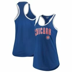 Deals 💯 Women's New Era Royal Chicago Cubs Slub Ringer Tank Top 😉