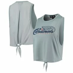 Budget 😍 Women's The Wild Collective Light Blue St. Louis Cardinals Open Back Twist-Tie Tank Top 🌟