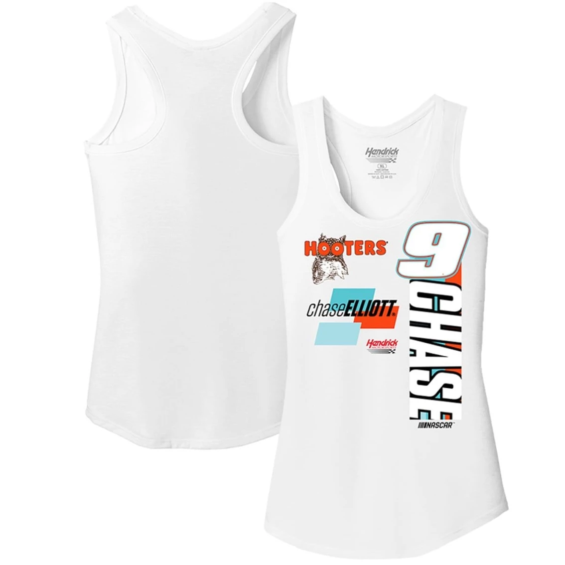 Best Sale π Women's Hendrick Motorsports Team Collection White Chase Elliott Racerback Tank Top β€οΈ - Image 2