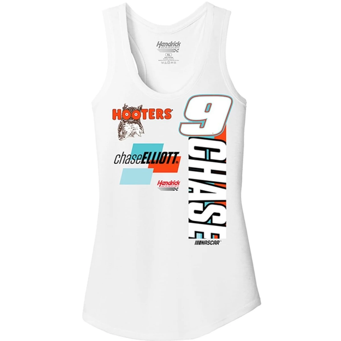 Best Sale π Women's Hendrick Motorsports Team Collection White Chase Elliott Racerback Tank Top β€οΈ - Image 3
