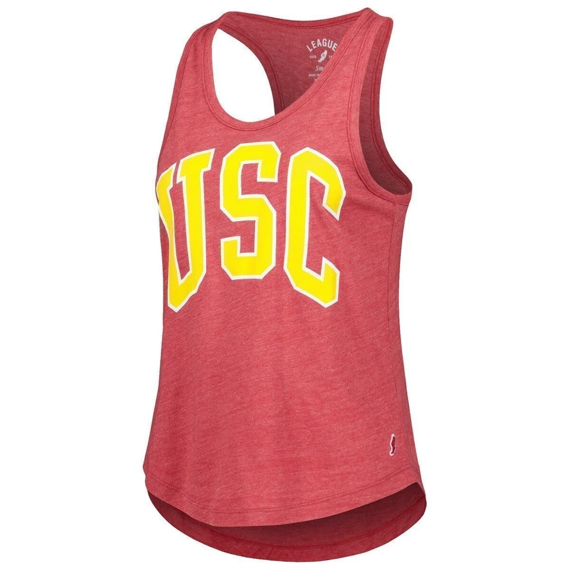 Flash Sale π Women's League Collegiate Wear Heather Cardinal USC Trojans Two-Hit Intramural Tri-Blend Scoop Neck Racerback Tank Top π - Image 3
