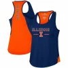 Deals 🌟 Women's Colosseum Navy Illinois Fighting Illini Sachs 2-Hit Scoop Neck Racerback Tank Top 😍