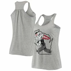 Flash Sale ⌛ Women's Homefield Ash Wisconsin Badgers Vintage Racerback Tank Top 💯