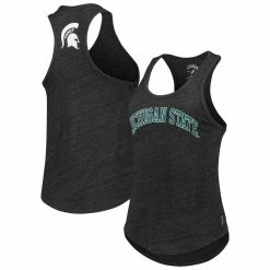 Brand new β€οΈ Women's League Collegiate Wear Black Michigan State Spartans Two-Hit Intramural Tri-Blend Scoop Neck Racerback Tank Top π