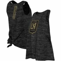 Hot Sale ⭐ Women's 5th & Ocean By New Era Black LAFC Space-Dye Back-Knot Tank Top ⭐