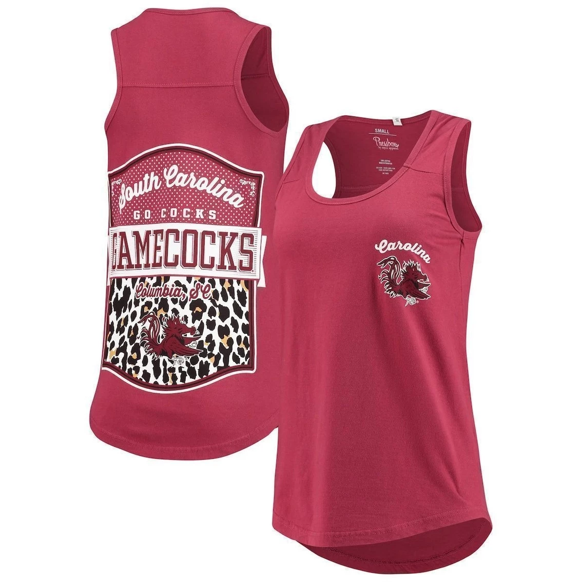 Buy β€οΈ Women's Pressbox Garnet South Carolina Gamecocks Sanders Animal Print Tank Top π - Image 2