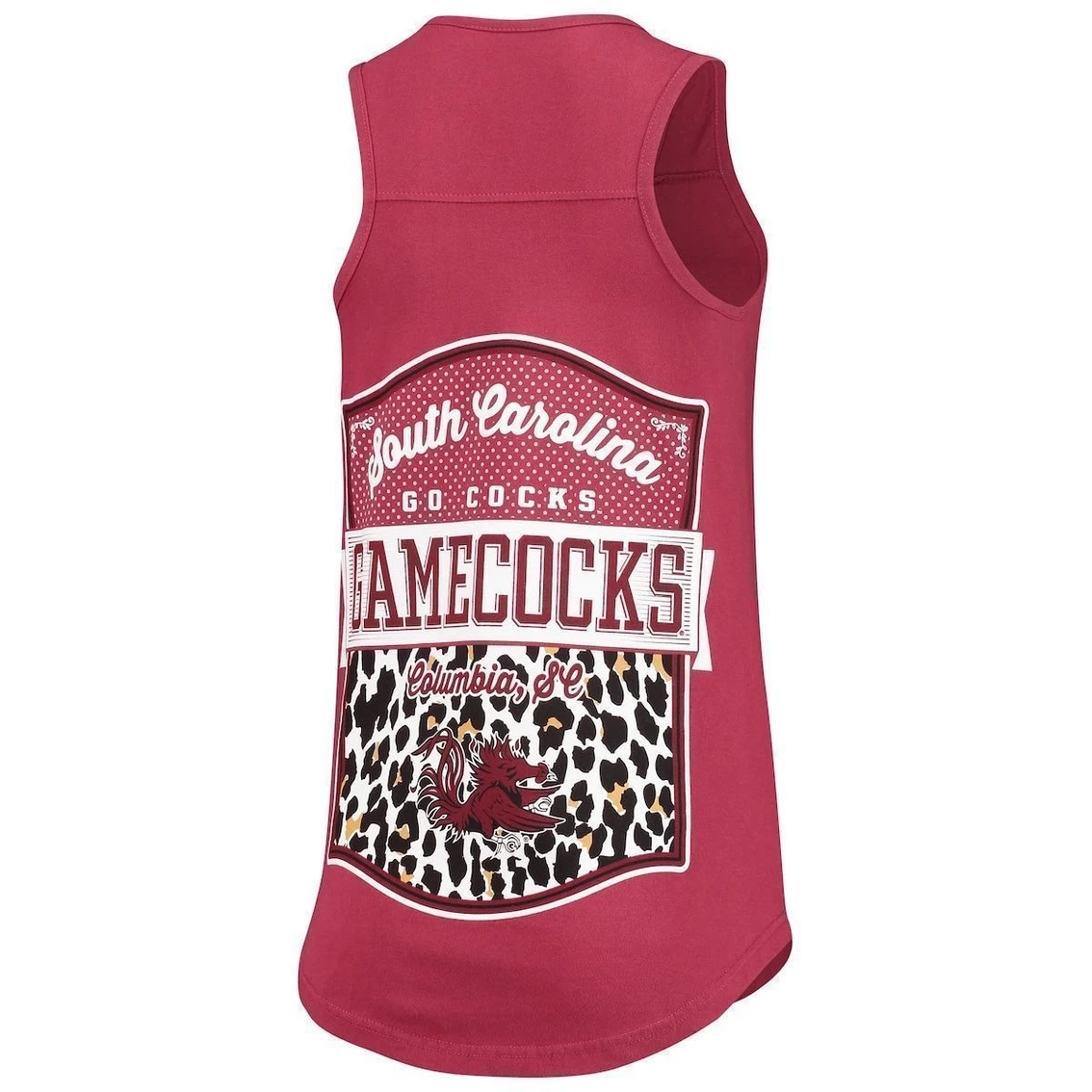 Buy β€οΈ Women's Pressbox Garnet South Carolina Gamecocks Sanders Animal Print Tank Top π - Image 4