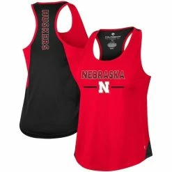 Top 10 ⌛ Women's Colosseum Scarlet Nebraska Huskers Sachs 2-Hit Scoop Neck Racerback Tank Top ⌛