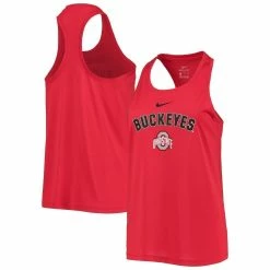 Top 10 🔥 Women's Nike Scarlet Ohio State Buckeyes Arch & Logo Classic Performance Tank Top 🔔