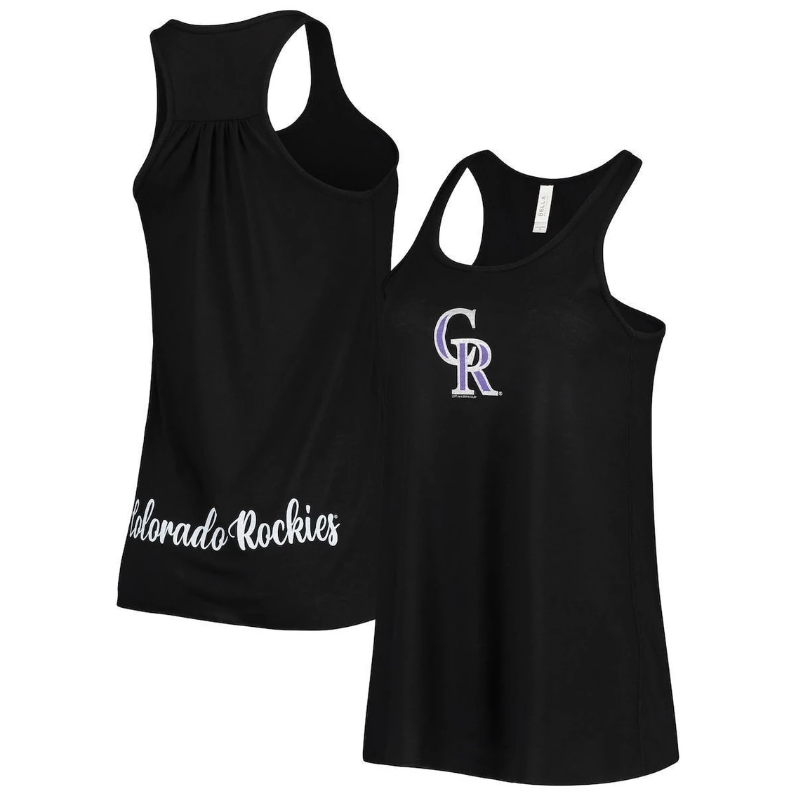Best deal π€© Women's Soft As A Grape Black Colorado Rockies Front & Back Tank Top β