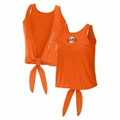 Discount 🛒 Women's WEAR By Erin Andrews Orange San Francisco Giants Open Back Twist Tie Tank Top 🎁