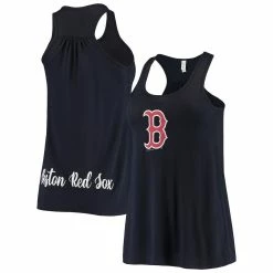 Wholesale π Women's Soft As A Grape Navy Boston Red Sox Front & Back Tank Top π