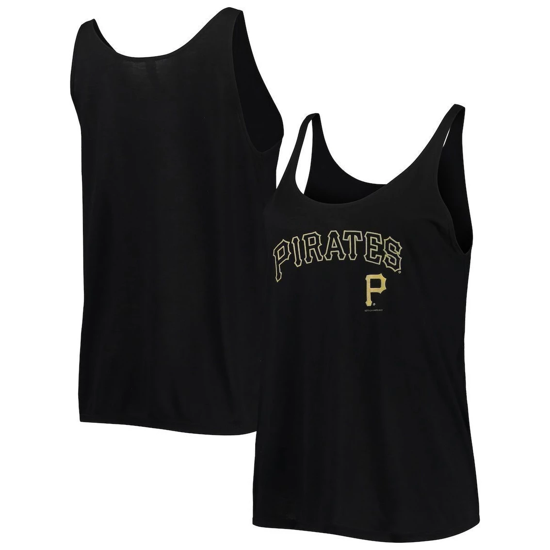 Cheap π Women's Soft As A Grape Black Pittsburgh Pirates Slouchy Tank Top π - Image 2