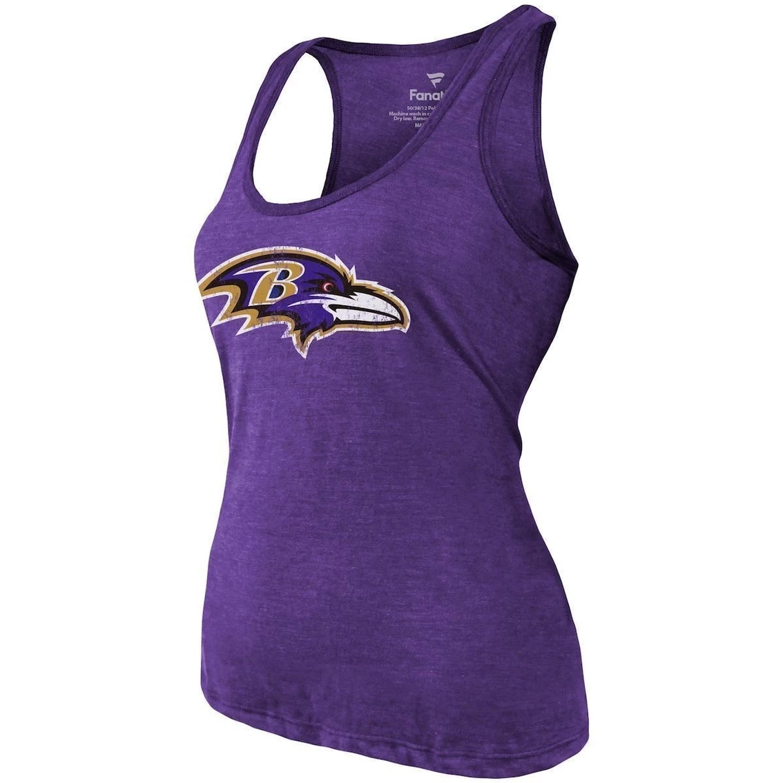 Budget π₯° Women's Majestic Threads J.K. Dobbins Heathered Purple Baltimore Ravens Name & Number Tri-Blend Tank Top π₯° - Image 3