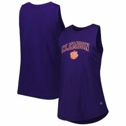Cheapest 👏 Women's Champion Purple Clemson Tigers Arch Logo Tank Top 🛒