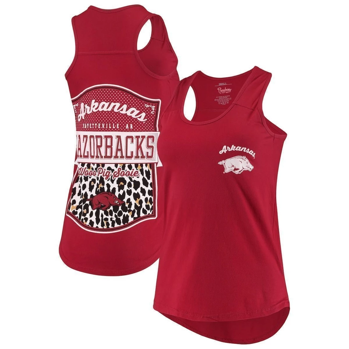Cheapest π₯° Women's Pressbox Cardinal Arkansas Razorbacks Sanders Animal Print Tank Top β - Image 2
